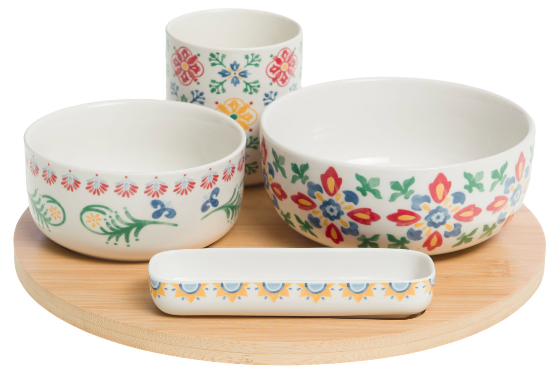 Coffret plateau + 4 bols DONNA