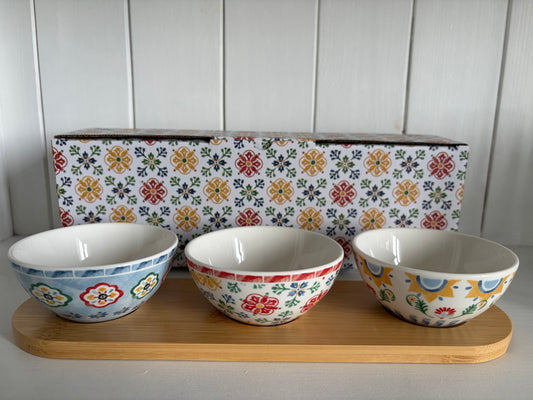 Coffret plateau + 3 bols DONNA